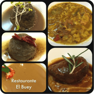 II Monográfico Alcachofa de la Vega Baja del Segura organizado por la Asociación de Restaurantes de Almoradí, Nov. 2015, menú del Restaurante El Buey. Fuente: el Autor